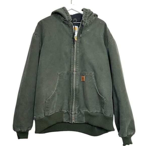 Carhartt Men’s Vintage Duck Active Jacket 2XL Green – Oversized Workwear Coat - Picture 1 of 12